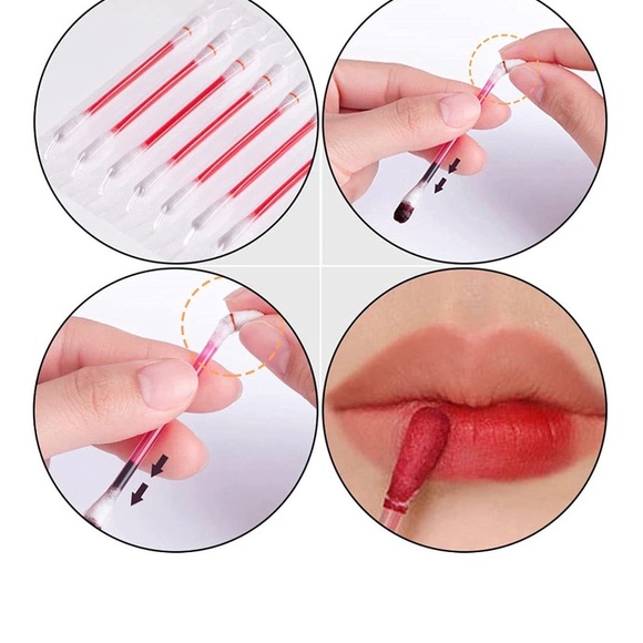 Makeup Tattoo Lipstick 2 Pcs Tattoo Lipstick Cotton Swab Cotton Swab